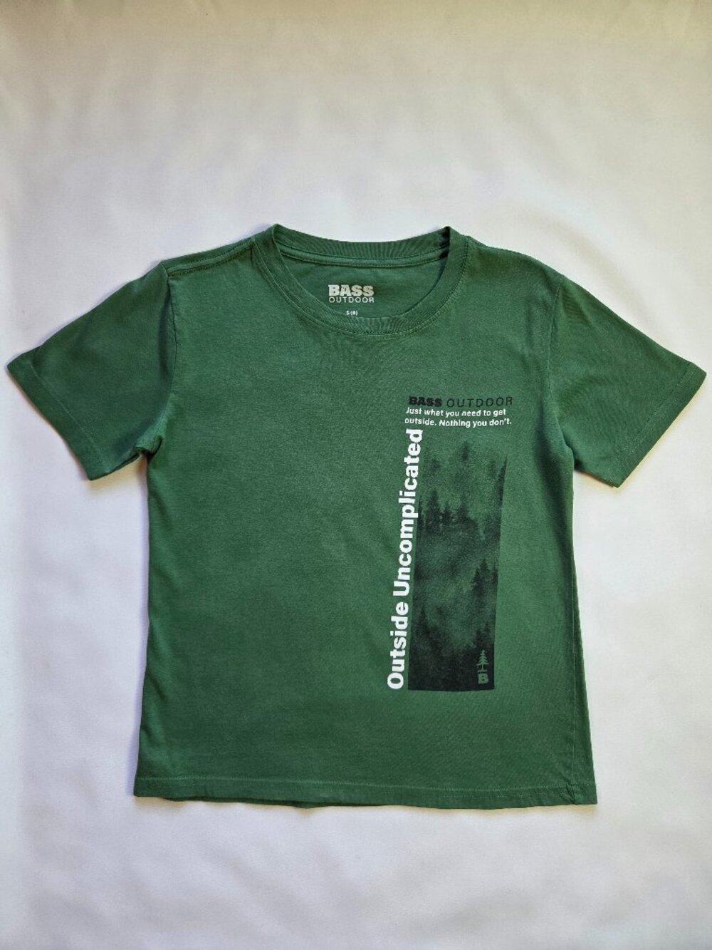 Bass Outdoor Boys T-Shirt(size S 8)- Green